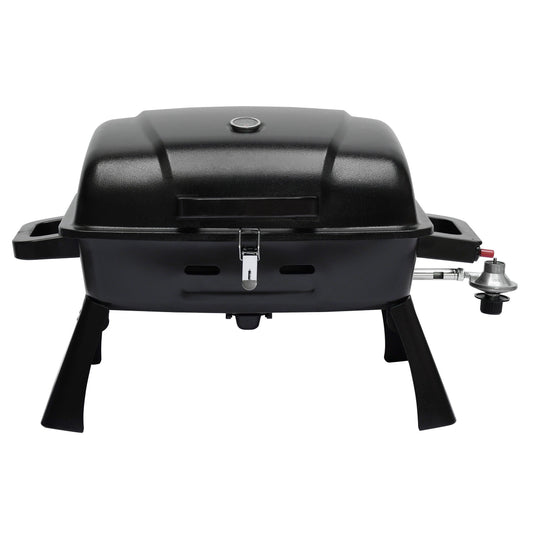 Portable Propane Grill Tabletop, 10000 BTU Single Burner Gas Grill with 239 sq in Porcelain Grates