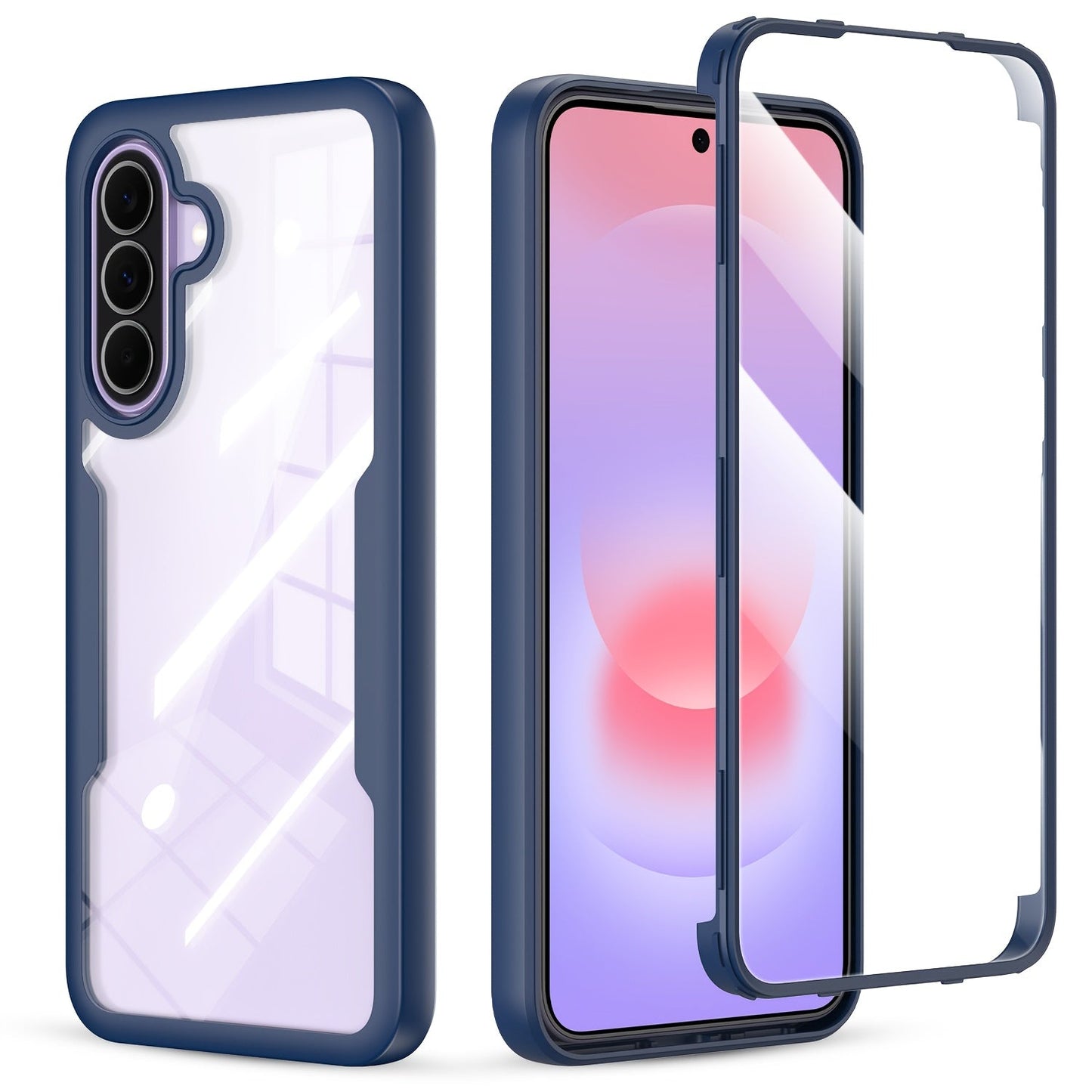 Rugged Samsung Galaxy A-Series Phone Case with Built-In Screen Cover in Four Colors and Six Model Options