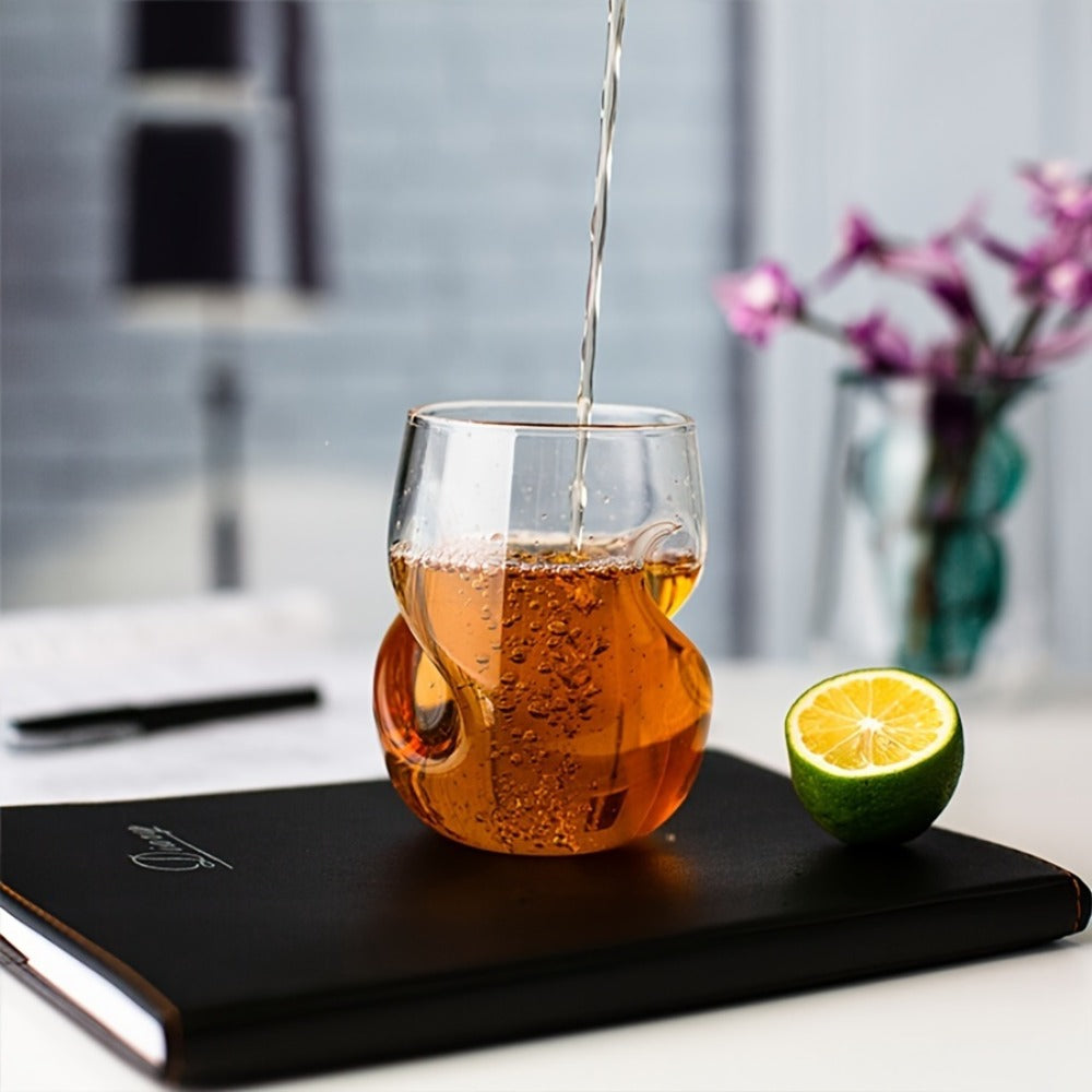 Twist Cocktail Glass Drinkware Set, 400ml Curved Cups in 2, 4 or 6-Piece Options for Home Bar and Table Service