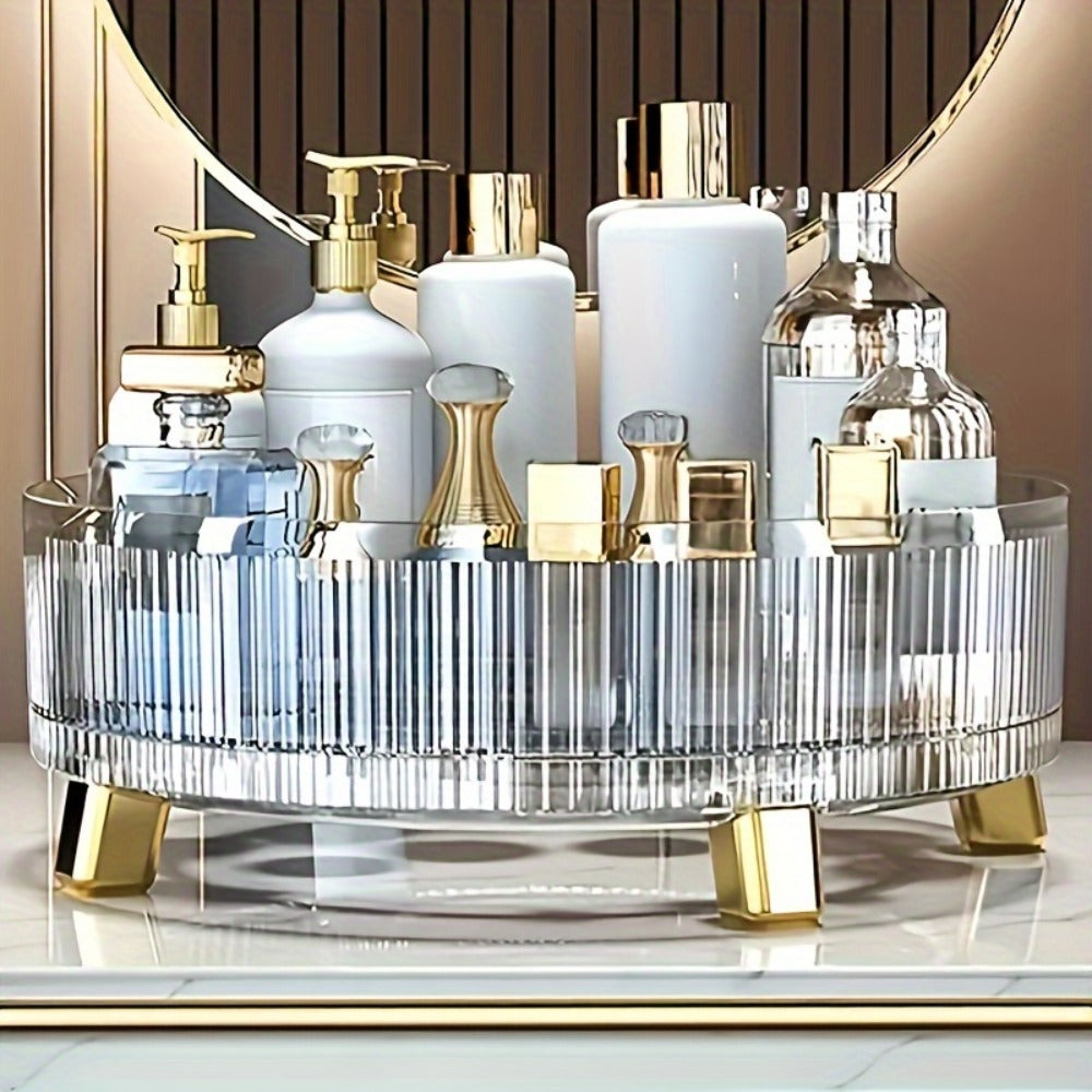 360° Rotating Makeup Organizer Large Capacity Spinning Cosmetic Storage Tower for Vanity Bathroom Kitchen Countertop Perfume Lipstick Skincare Holder