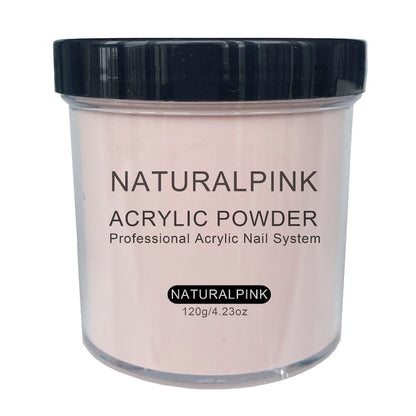 120g Acrylic Nail Powder Jar in Rose, Almond, Peach or Natural Pink for Use with Compatible Acrylic Liquid