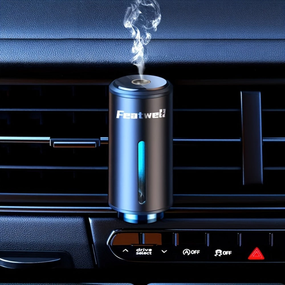 Car Essential Oil Diffuser & Humidifier, 3-Level Adjustable Mist, Quiet Ultrasonic Aromatherapy, Cup Holder Fit