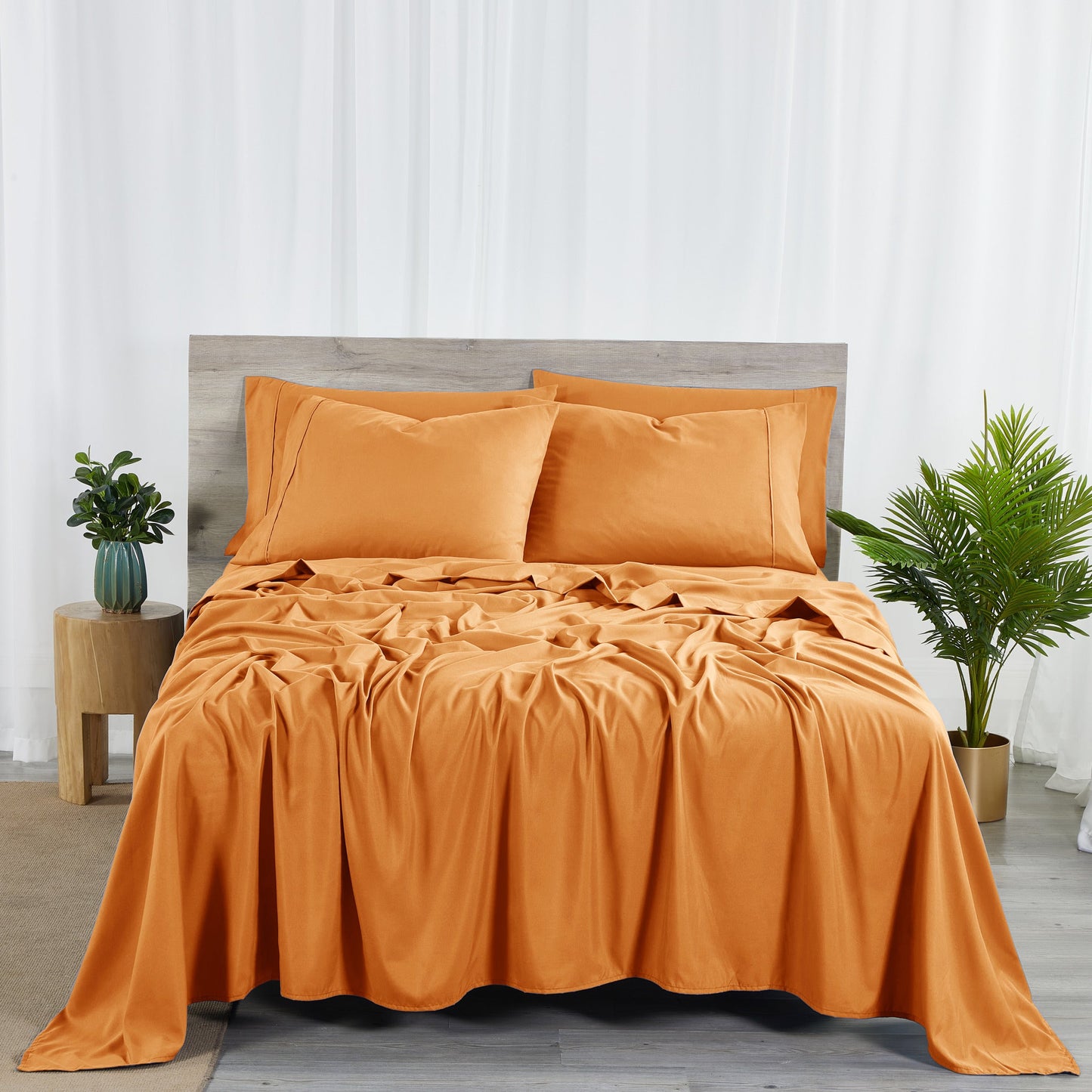 Sheet Set, 2000-Thread-Count 50% Microfiber and 50% Bamboo Blend with 16-Inch Fitted Pocket and Size-Based Pieces