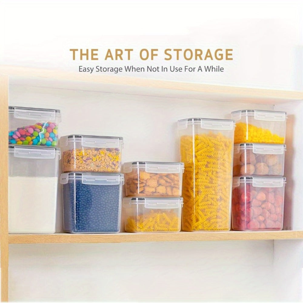 Pantry Jar Food Storage Organizer with Flip-Top Lids, Dishwasher-Safe Plastic and Six Set Sizes
