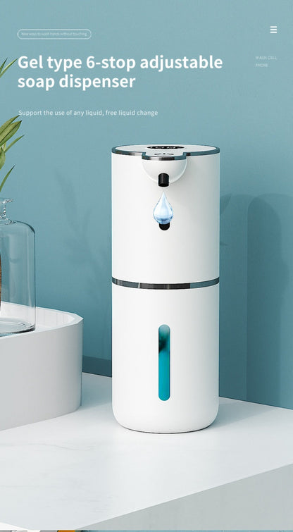 Rechargeable Touchless Foam Soap Dispenser with Six-Level Display, Countertop or Wall Mount in Black or White