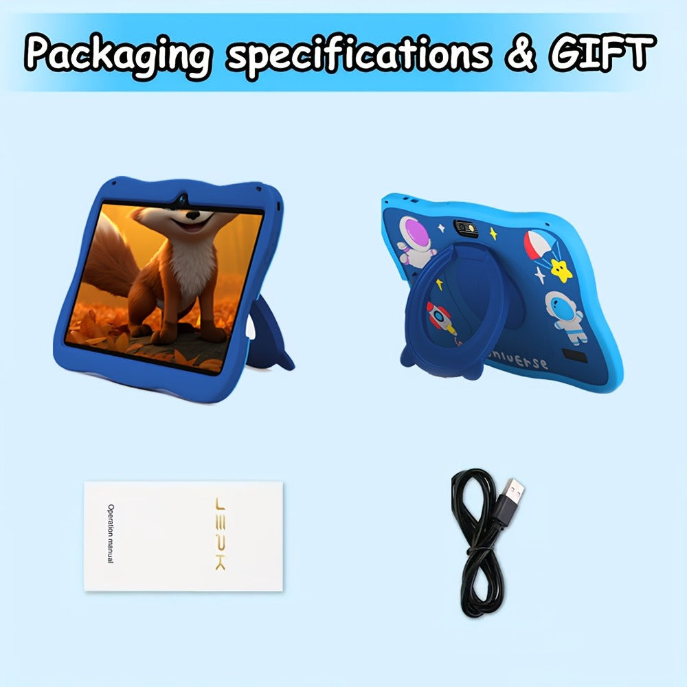 Kids Tablet 7 Inch with Android 14, 4GB RAM, 128GB Built-In Storage, Dual Cameras and Protective Case