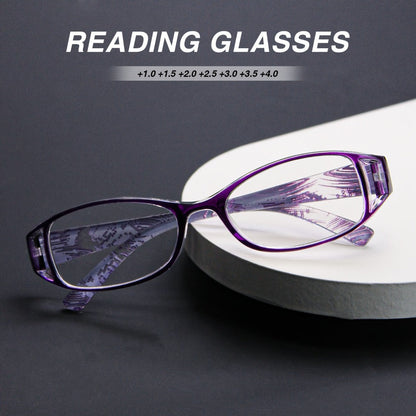 Reading Glasses – Sixteen-Pair Square-Frame Reader Set with Four Each in Purple, Blue, Brown and Black