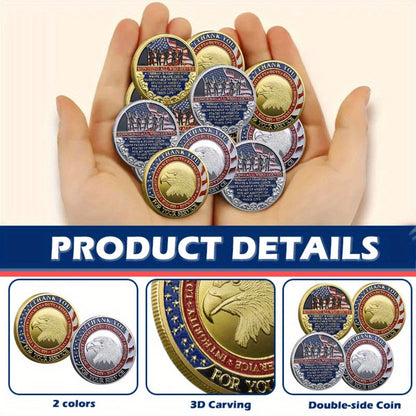 48-Piece Military-Themed Prayer Challenge Coin Set with 24 Gold-Tone and 24 Silver-Tone Coins for Adult Collectors
