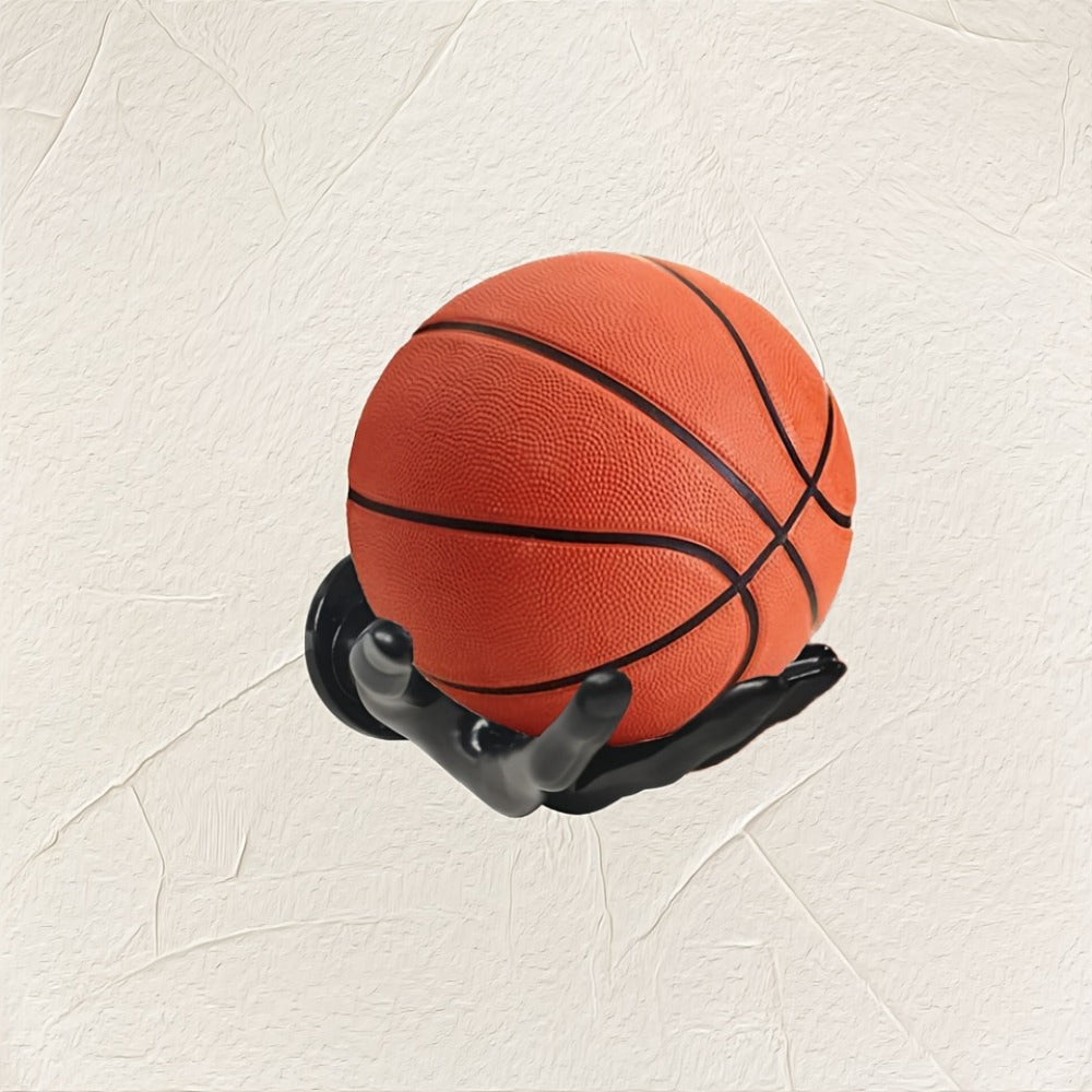 Wall Mounted Hand Shape Sports Ball Display Shelf - Decorative Storage Organizer for Laundry Rooms, Closets and Home Organization