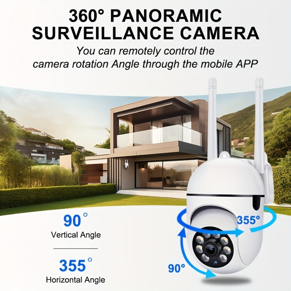 Security Camera 1080P USB-Powered Indoor Model with 360 Panoramic View, Two-Way Audio and SD or Cloud Storage