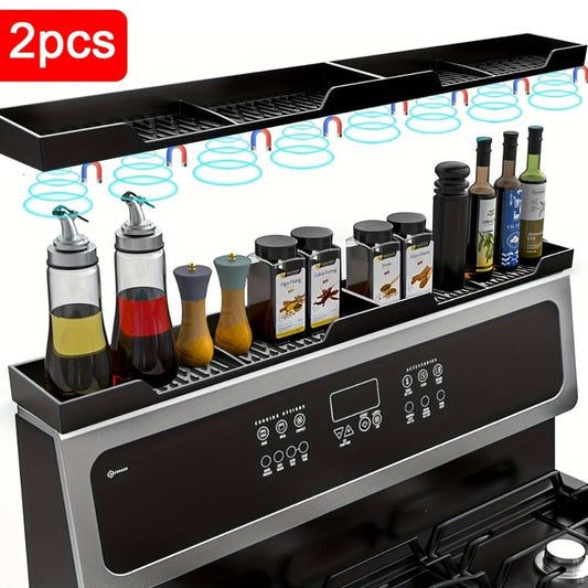 Silicone Stove Organizer Rack with Suction Cups | Heat-Resistant, Dishwasher-Safe Spice Holder for Kitchen Countertop – 30 Inch