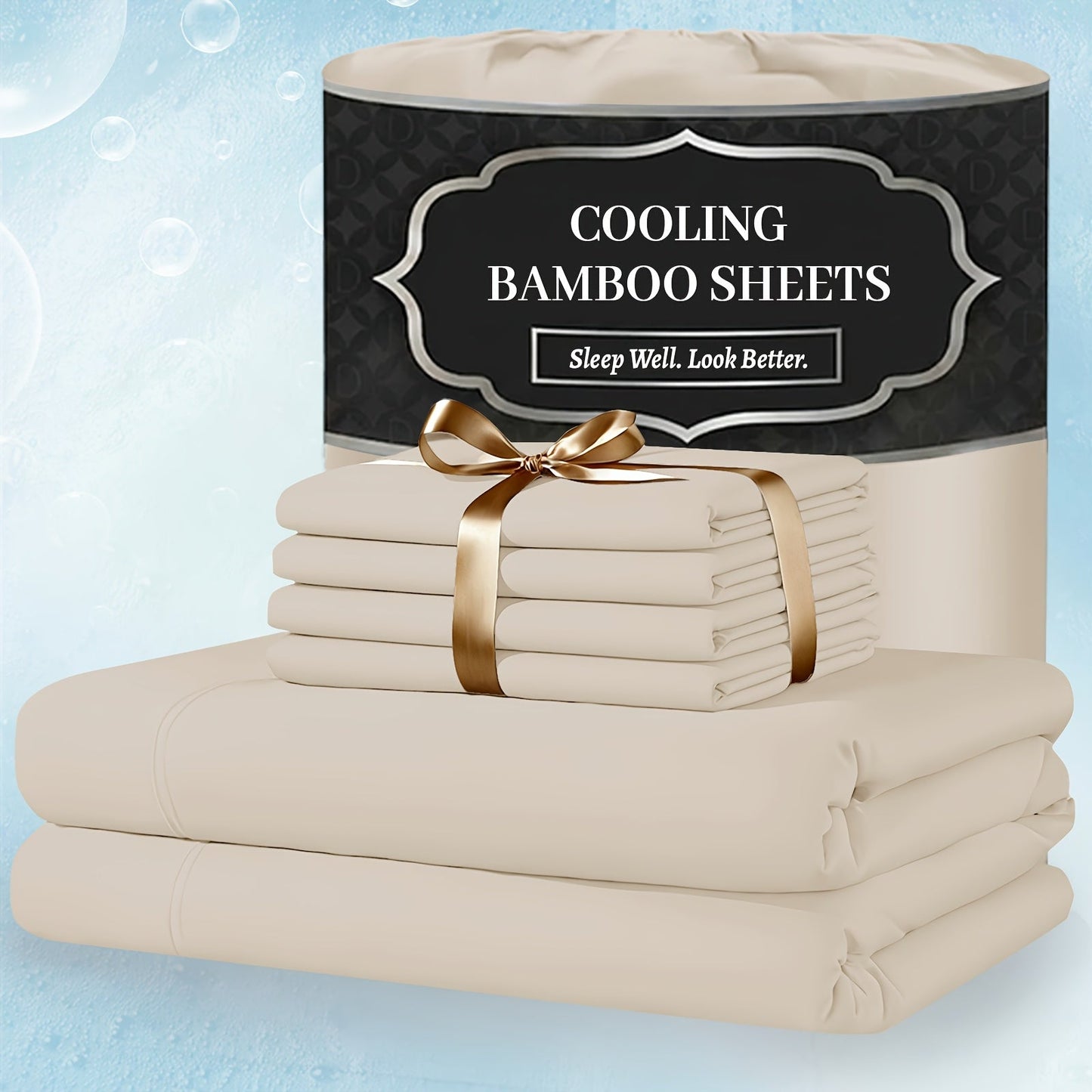 Bed Sheet Set 4-Piece Bamboo-Derived Fabric with Source-Listed Extra-Deep Pocket and Eighteen Colors