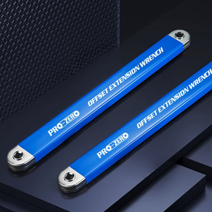Two-in-One Offset Ratchet Wrench with Three Square-Head Adapters in Four Handle Color Options