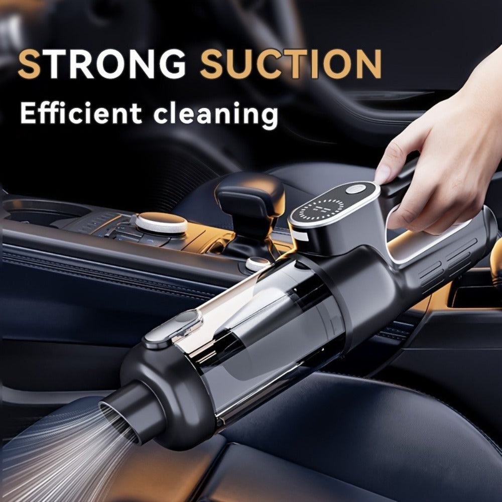 Car Vacuum Cleaner with 13KPa Suction, USB Rechargeable Cordless Body and Multi-Nozzle Accessory Set