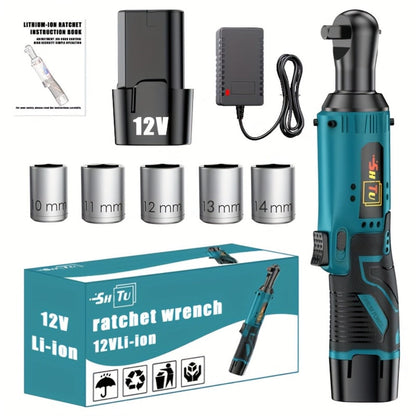 Power Tools YUNXI 12V Brushless Cordless Ratchet Wrench Kit with Batteries, Charger and Accessory Options