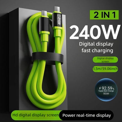 240W USB-C Fast Charging Cable 3/5 Pack 1.5M, Super Fast Charger Cord Compatible with iPhone 15 16, Samsung Galaxy S25 S24, iPad, MacBook, Android & All Type-C Devices, Sturdy Flexible Cord