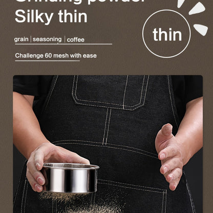 Electric Coffee Grinder with Stainless Blade, Press-Button Control and Stainless Steel or Silver Finish