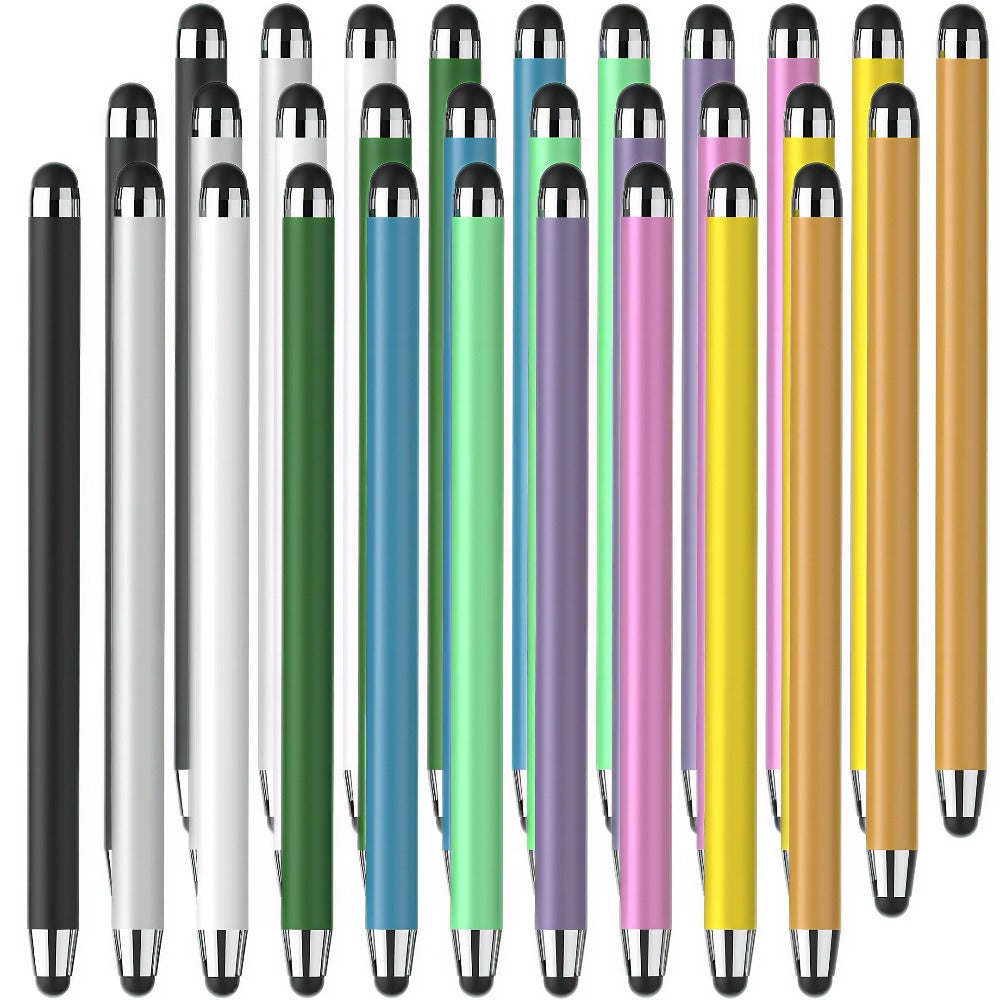 30-Piece Dual-Tip Stylus Pen Set for Capacitive Touchscreens with 60 Replacement Rubber Tips