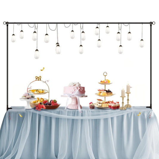 Table Balloon Arch Stand with Clamps & Adjustable Rod – Metal Backdrop Frame Kit for Wedding, Birthday, Baby Shower, Halloween, Christmas & Party Decorations