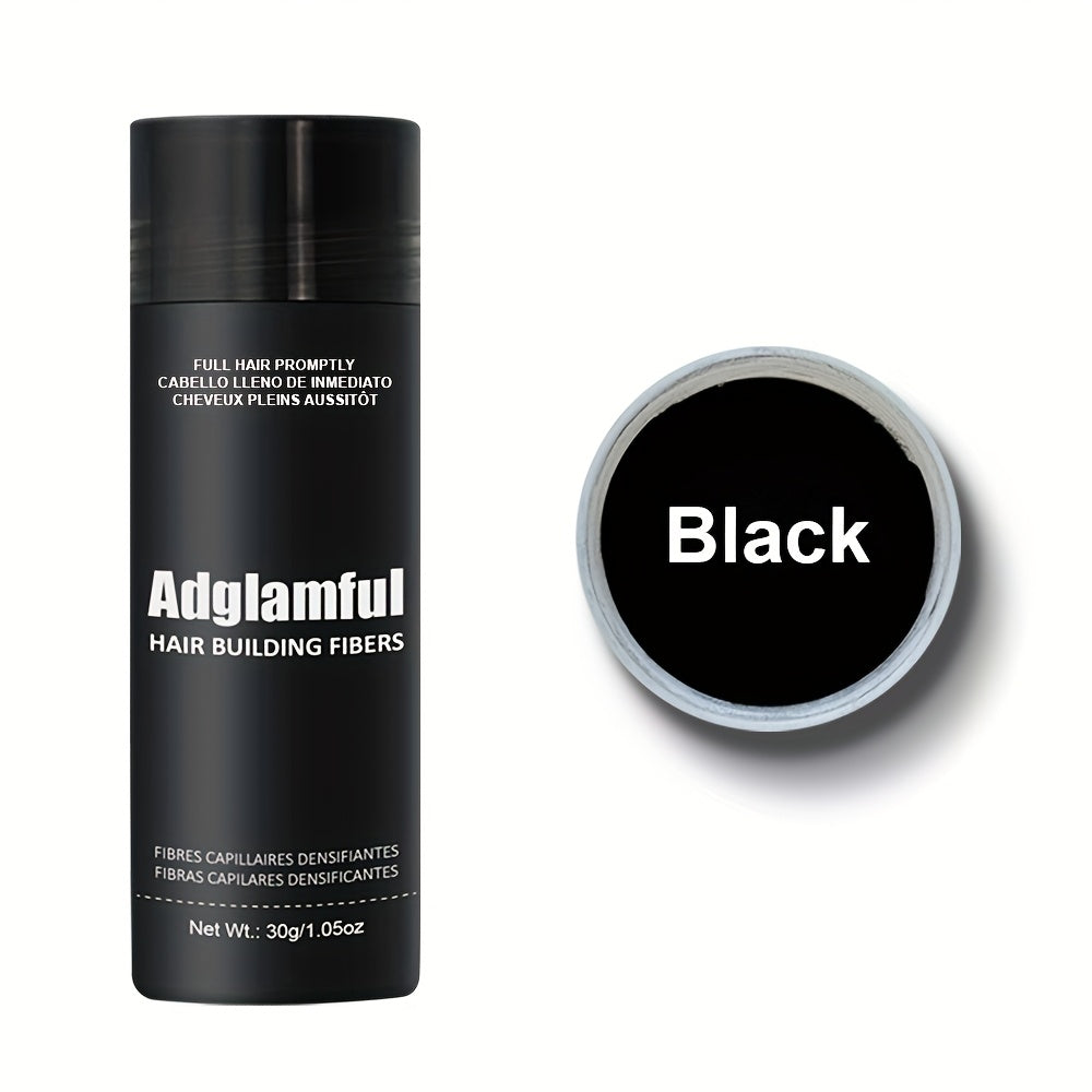 Large 30-Gram Hair Fiber Powder in Black or Dark Brown with Tall Shaker-Style Container Design