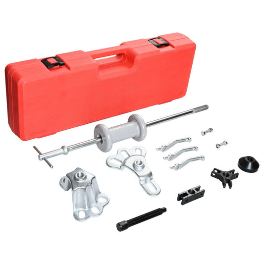 Slide Hammer Puller Kit 19-PC – 10 LB Forged Steel Hammer & 12 Adaptors, Bearing Race Seal Removal Tool, Universal Auto Repair Puller Set for Car Truck Mechanic Shop