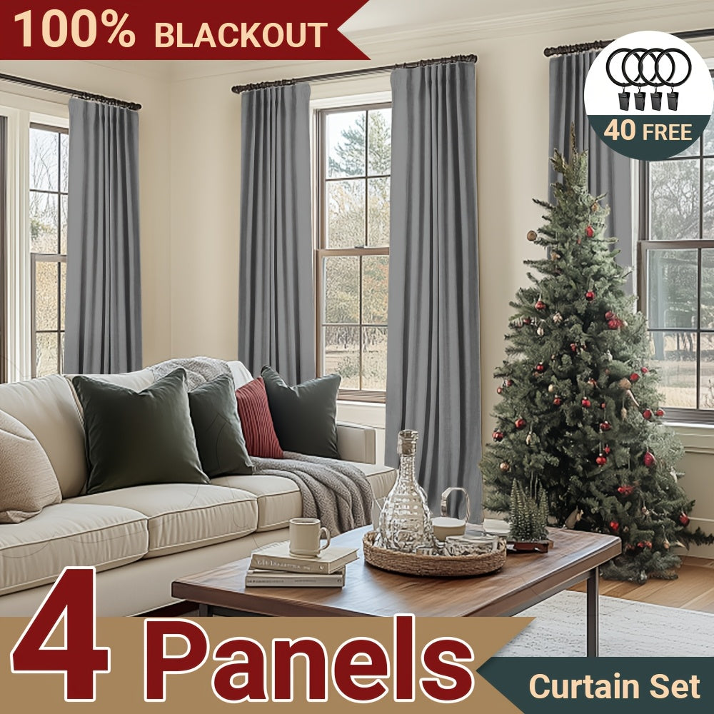 Four-Panel Textured Window Curtain Set in Ten Colors and 50-Inch Width with Four Exact Length Options