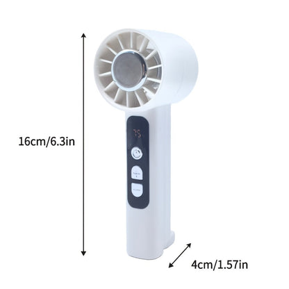 Two-Pack 1800mAh Handheld Fans with 100-Level Speed Display, USB-C Charging and White or Dark Gray Sets
