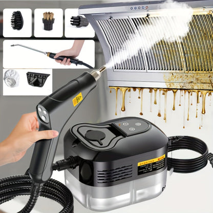 Steam Cleaner by GAKOZ, Canister Kit with Handheld Wand, Flexible Hose, Brush Heads and Glass Scraper Options