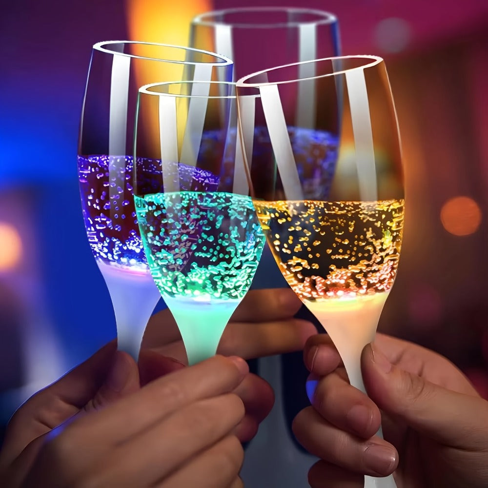Six-Piece LED Light-Up Drinkware Set with Two Style Options: Champagne Flutes or Cocktail Glasses