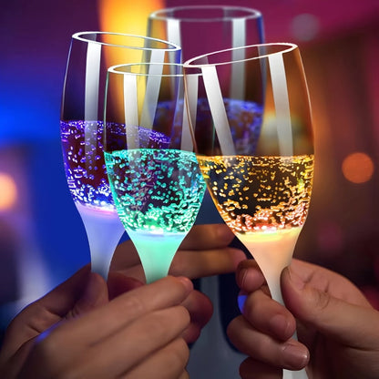 Six-Piece LED Light-Up Drinkware Set with Two Style Options: Champagne Flutes or Cocktail Glasses
