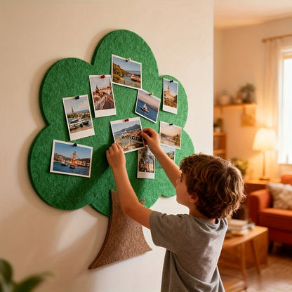 Felt Wall Organizer Tree Shape Memo Board 23.6x23.6 Inch Self-Adhesive - Decorative Felt Board for Home, Office, Kitchen & Bathroom | No Tools Needed Easy Install Wall Decor Bulletin Board