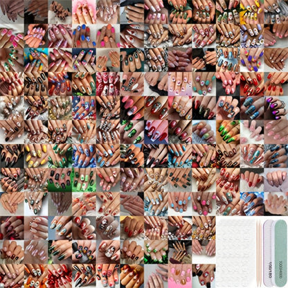 Press On Nails 375-Piece Kit with 360 Assorted Nails, Bracelet and 14-Piece Nail Art Tool Set