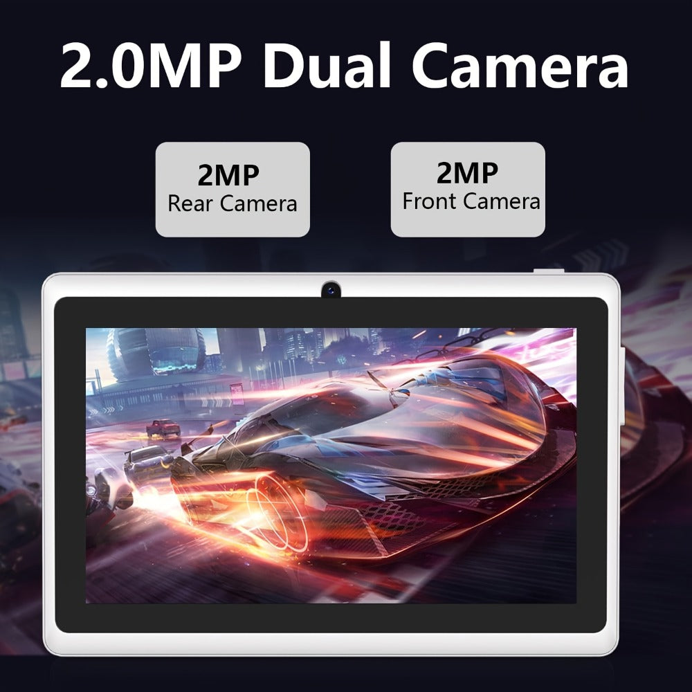 GPS FM Radio Android Tablet 7 & 10.1 Inch 6GB RAM 512GB Expandable Storage WiFi Dual Camera Quad-Core Android 11 Tablet PC with Leather Case Stereo Speakers Type-C Charging Pink Blue Black