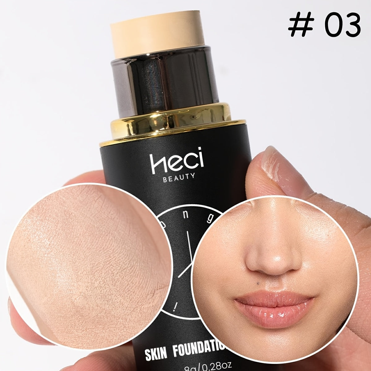 CC Cream Foundation Stick 2-Pack — Full Coverage Concealer, water-resistant extended-wear Natural Matte Finish, Lightweight Moisturizing