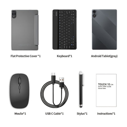 Android Tablet 10.1-Inch 2-in-1 with Android 15, 8GB Total RAM, 32GB Internal Storage and Keyboard Sets
