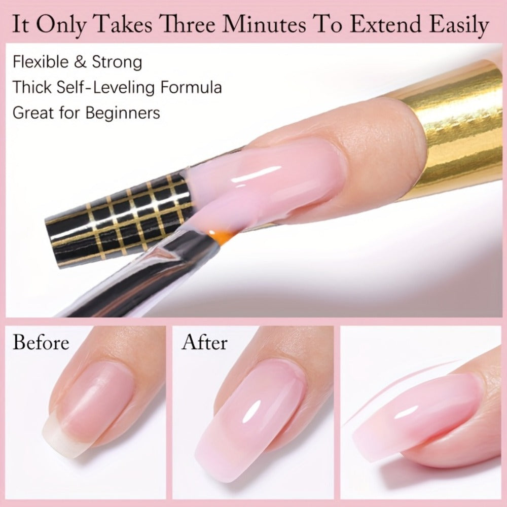 Malt Nude Hard Builder Gel for Nail Extensions and Overlays, 150g Jelly Formula Jar for UV or LED Lamp Curing