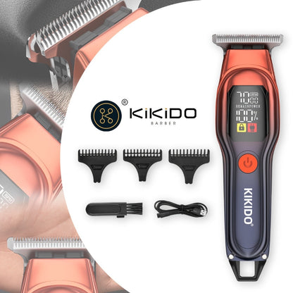 Hair Clippers & Trimmers KIKIDO KK-A2 T-Blade Model with LCD Display, USB Charging and Three Guide Combs
