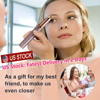 Two-Piece Rechargeable Eyebrow Trimmer Set in Pink, White or Three Colorful Finish Options for Facial Grooming