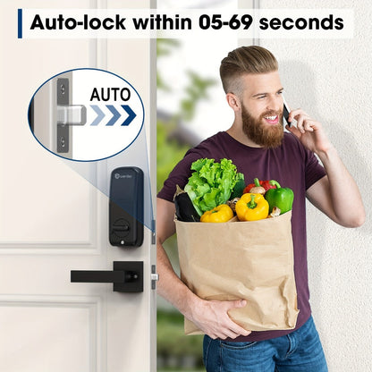 Keypad Deadbolt Lock Fingerprint Keyless Entry – Electronic Door Lock with Code Fingerprint & Key, 300 Users Temporary Code for Front Door Home Office