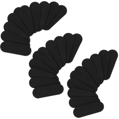 Thirty-Piece Black Ceiling Fan Blade Filter Pad Set with Adhesive Backing and Activated Carbon Layer