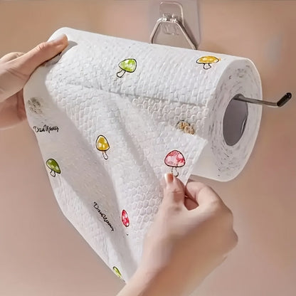 Four-Hundred-Sheet Kitchen Cleaning Towel Roll with Wall Hook for Dry or Damp Household Wiping