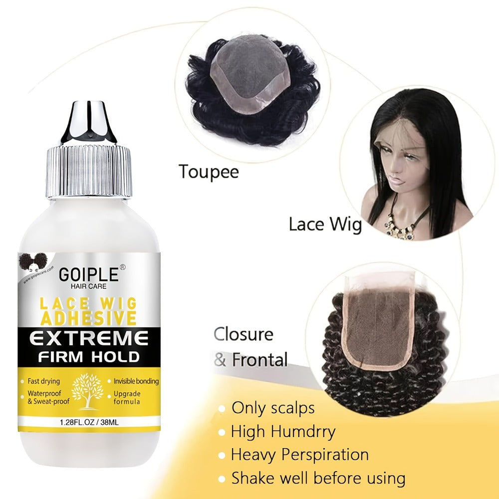 Lace Wig Glue Kit 10pcs Complete Set with Lace Melting Spray Liquid Adhesive Remover Strong Hold Quick Dry for Beginners | Lace Front Full Lace Wig Fixing Tools
