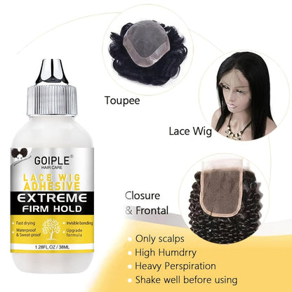 Lace Wig Glue Kit 10pcs Complete Set with Lace Melting Spray Liquid Adhesive Remover Strong Hold Quick Dry for Beginners | Lace Front Full Lace Wig Fixing Tools