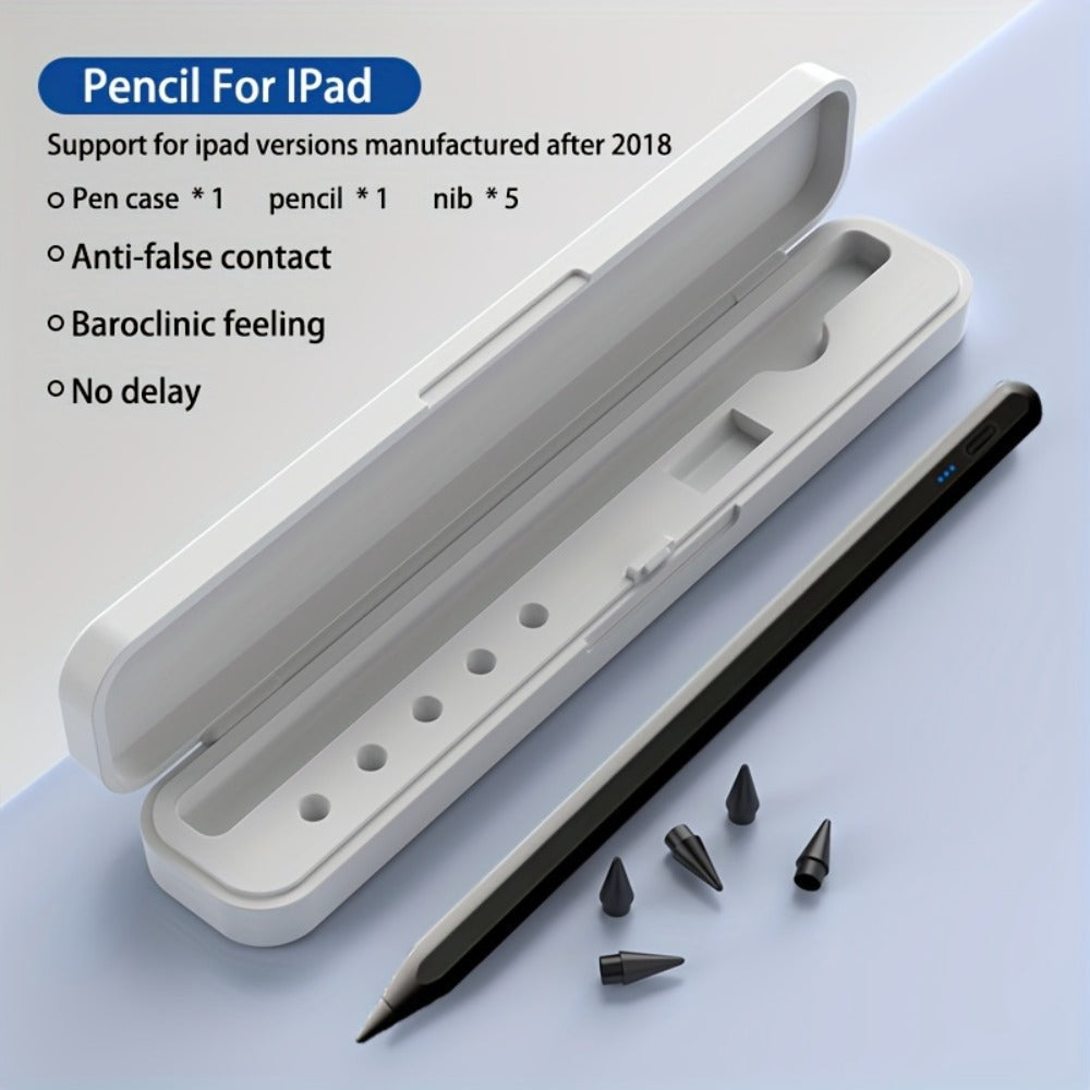Rechargeable Stylus Pen for Listed 2018–2024 iPad Models with Magnetic Storage, Tilt Response and Four Color Bundles