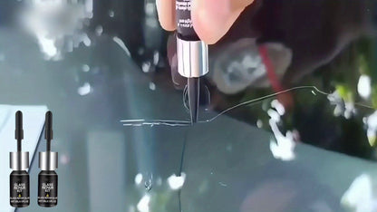 Windshield Repair Kit – 15-Min Quick Fix for Chips, Cracks & Rock Damage | Windshield Crack Repair Fluid with Curing Film, No Tools Needed