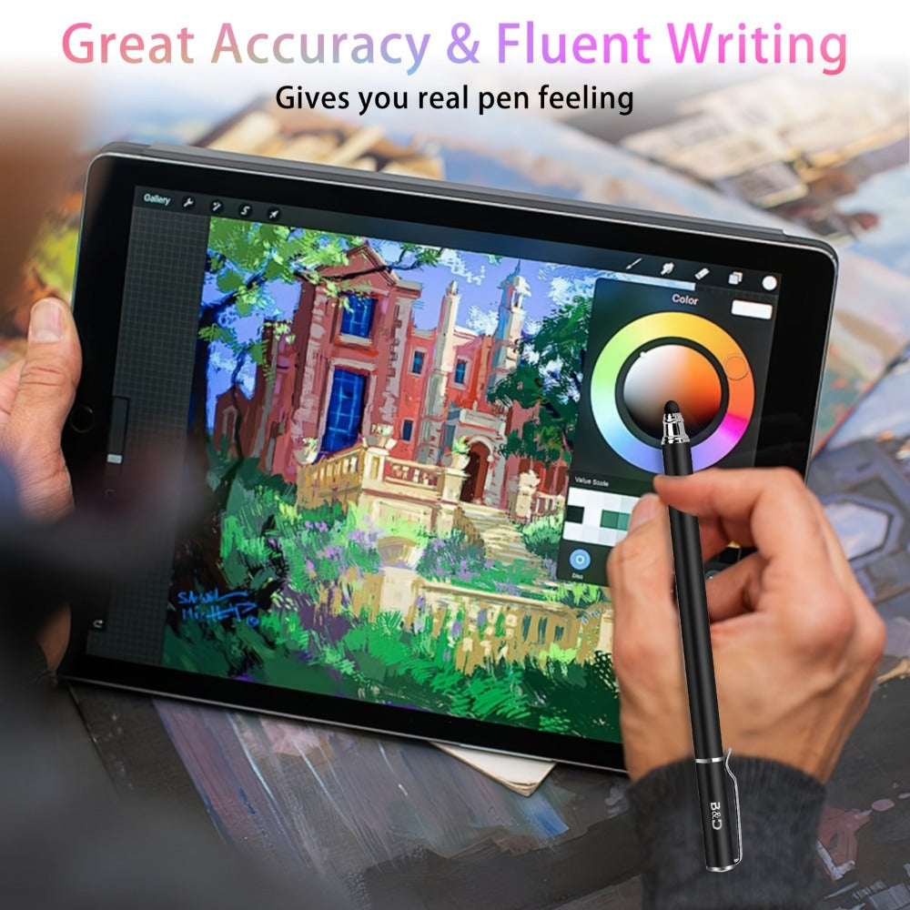 Capacitive Stylus Pen 6 Pack 2-in-1 Universal Touch Screen Stylus with 30 Replaceable Soft Rubber Tips No Battery Required Compatible with iPad iPhone Samsung Galaxy Android Tablets Phones Multicolor Set