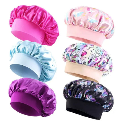 Six-Piece Printed Shower Cap Set in Five Protected Assorted Color and Cartoon Pattern Options