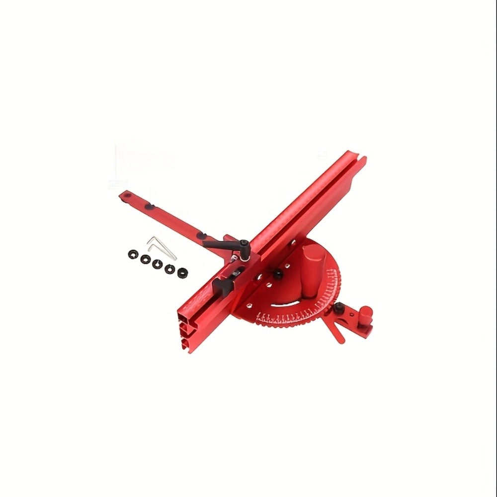 Adjustable Woodworking Miter Angle Gauge with 400 mm Fence and Black or Red Guide Rail Options