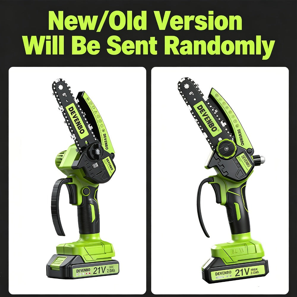 Power Tools DEVENBO 6 Inch Cordless Mini Chainsaw with One or Two Battery Options and Accessory Case