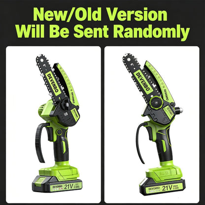 Power Tools DEVENBO 6 Inch Cordless Mini Chainsaw with One or Two Battery Options and Accessory Case